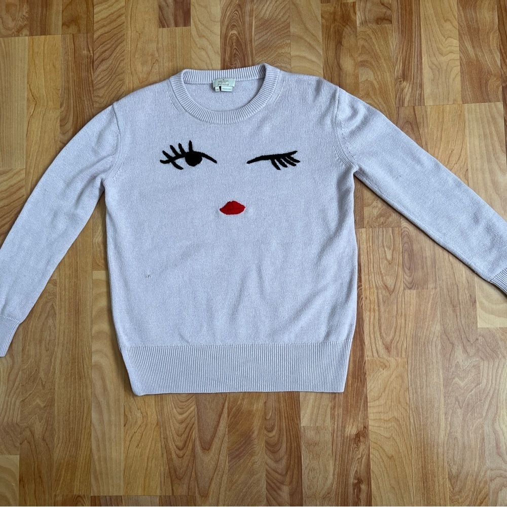 Kate Spade Lavender Bloome Street Winking Eye Sweater sz XS - Picture 8 of 8
